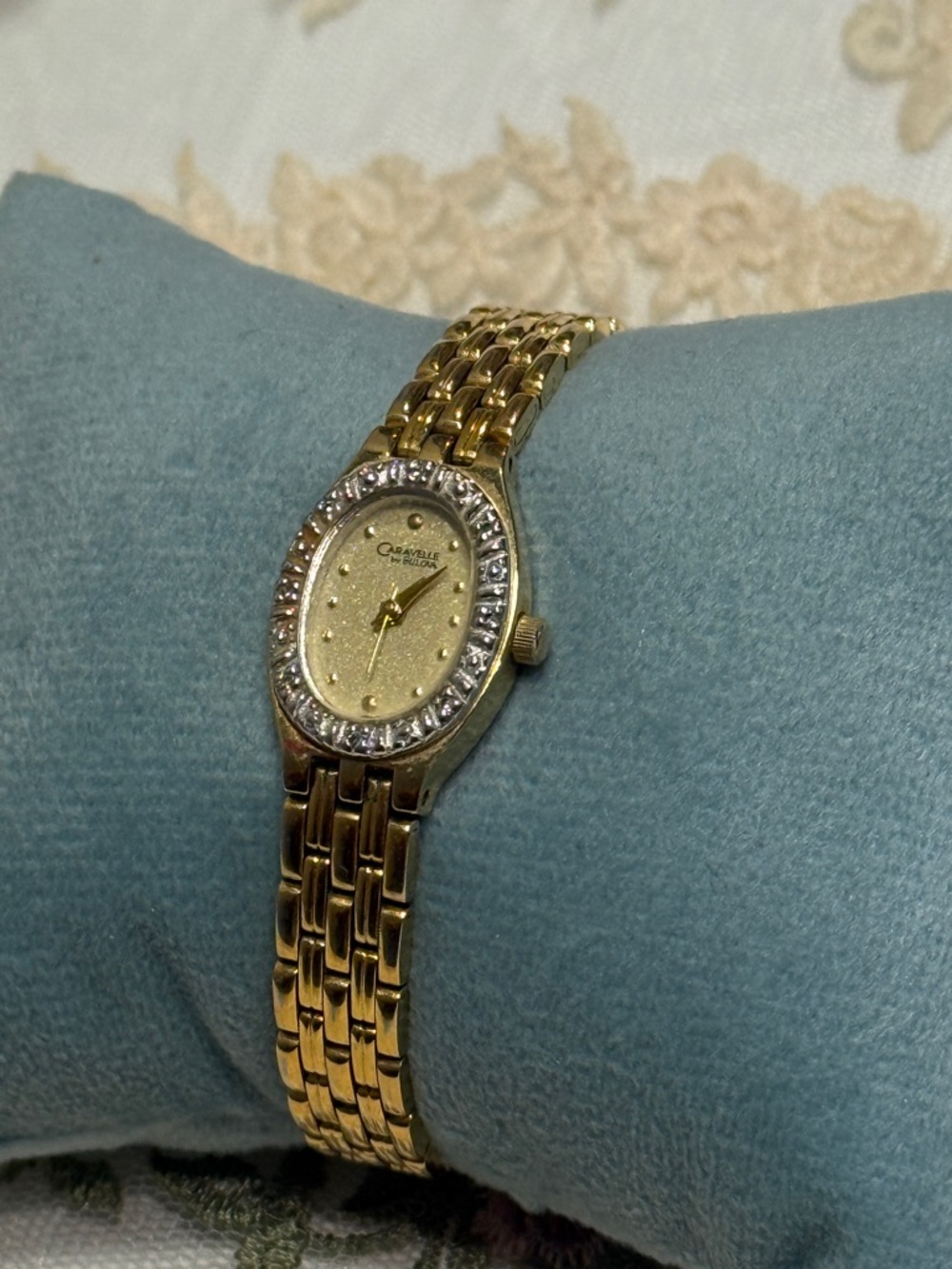 Crystal Bezel Linked Bracelet Watch